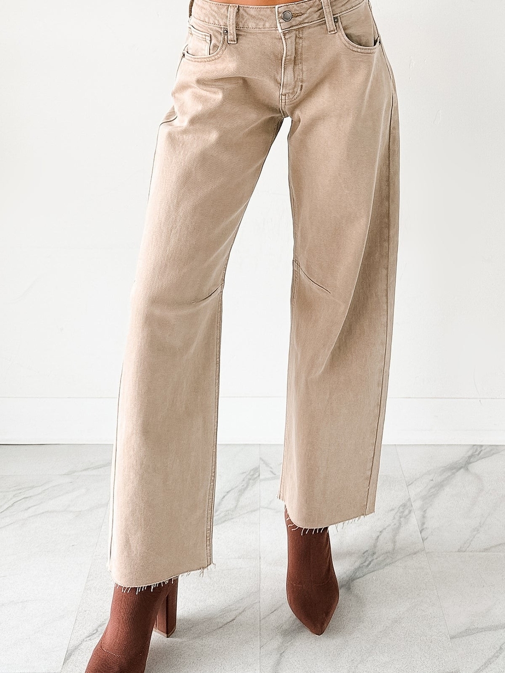 Just USA Beige Wide Leg Jeans